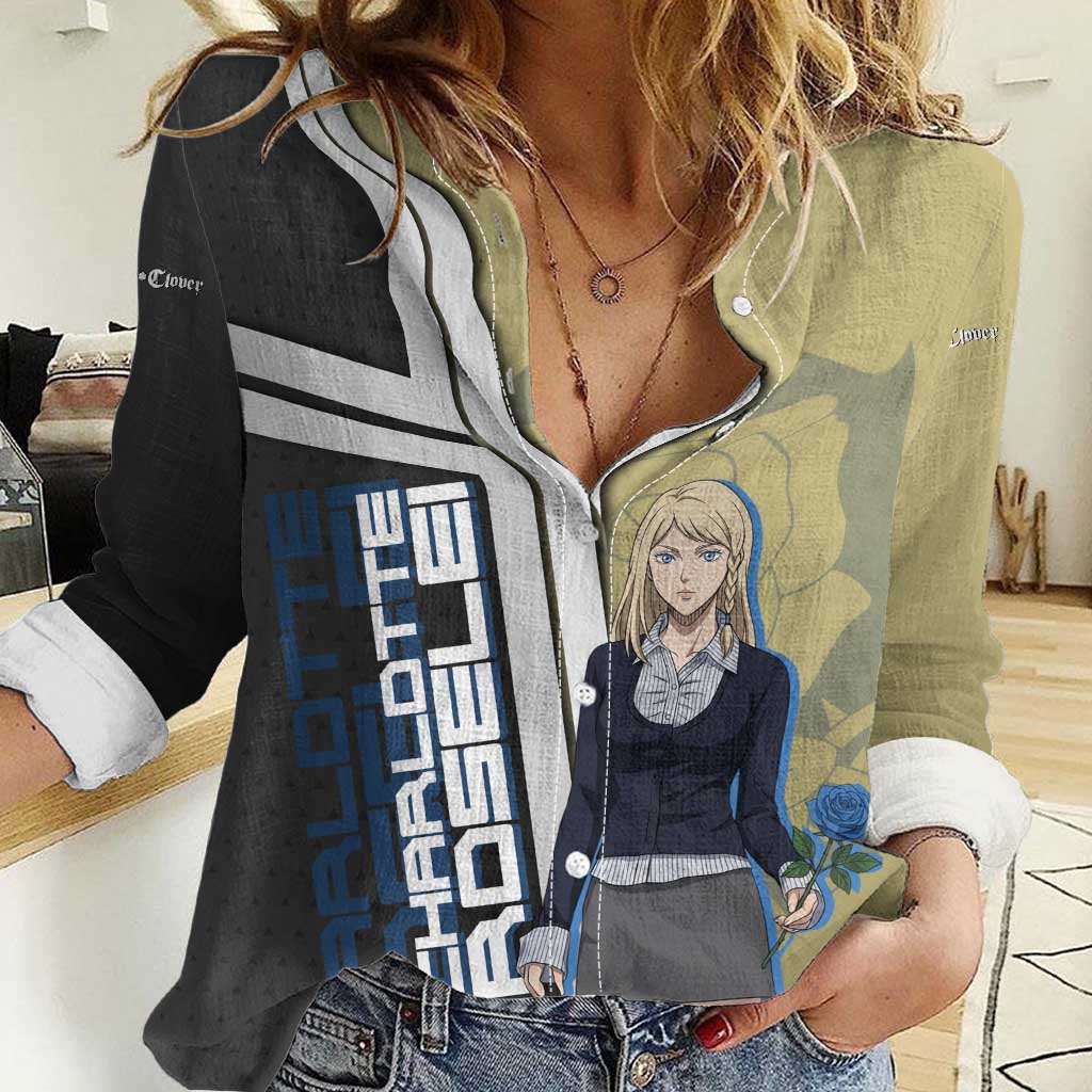 Black Clover Charlotte Roselei Women Casual Shirt Anime Illustration Style