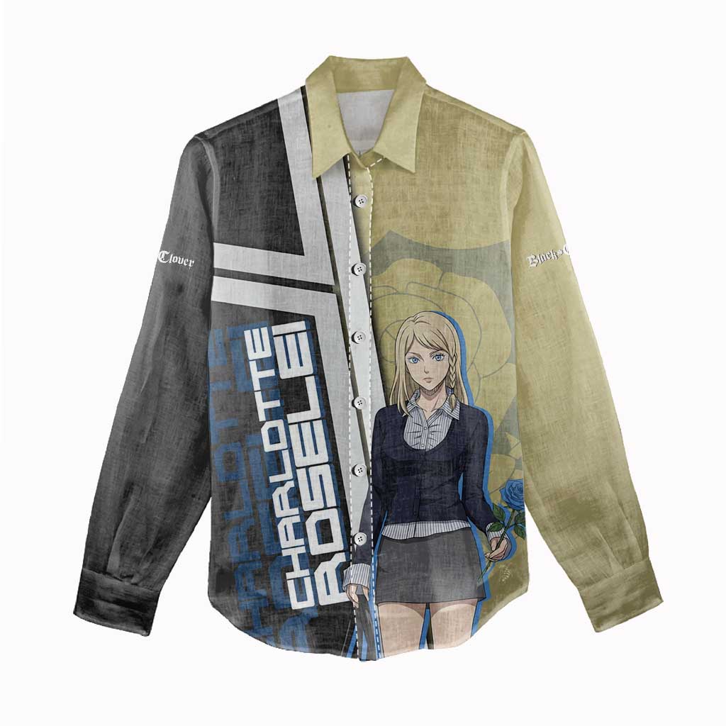 Black Clover Charlotte Roselei Women Casual Shirt Anime Illustration Style