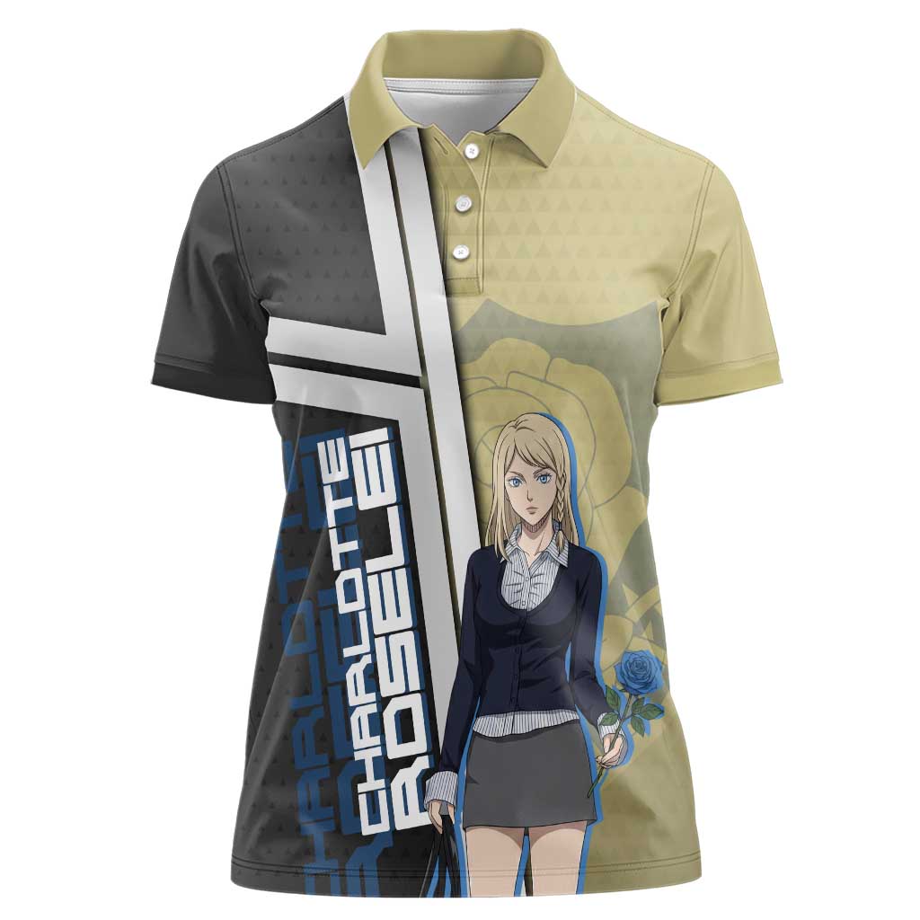 Black Clover Charlotte Roselei Women Polo Shirt Anime Illustration Style