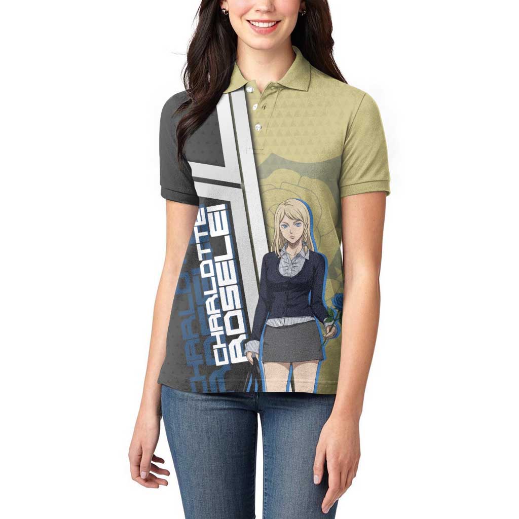 Black Clover Charlotte Roselei Women Polo Shirt Anime Illustration Style