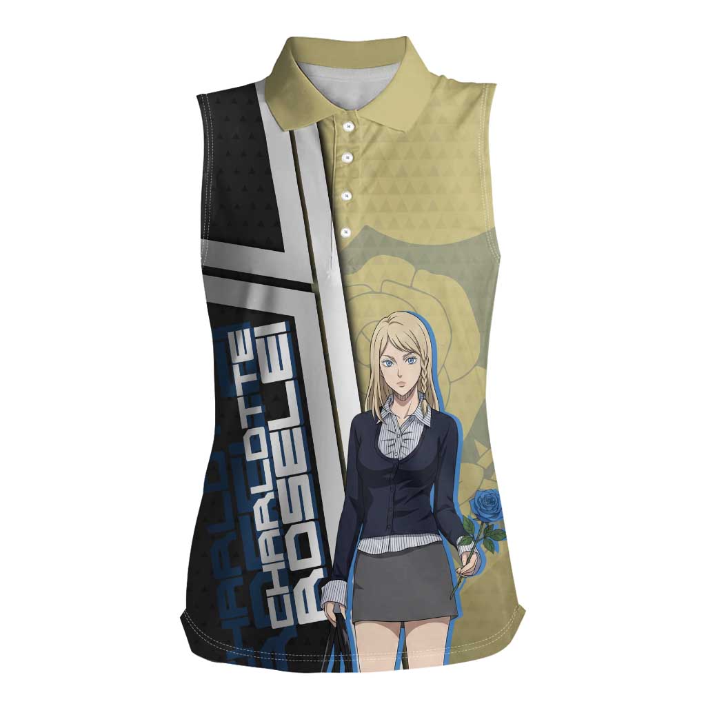 Black Clover Charlotte Roselei Women Sleeveless Polo Shirt Anime Illustration Style
