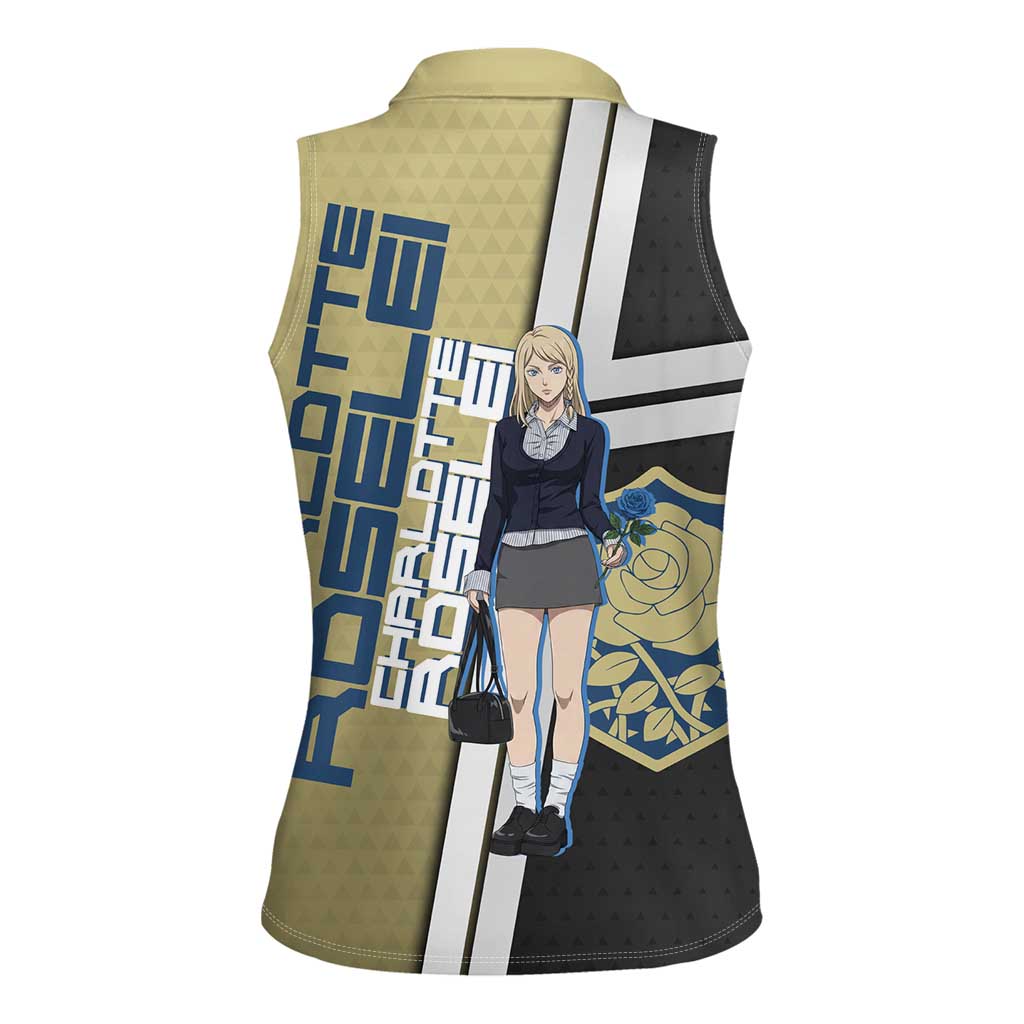 Black Clover Charlotte Roselei Women Sleeveless Polo Shirt Anime Illustration Style
