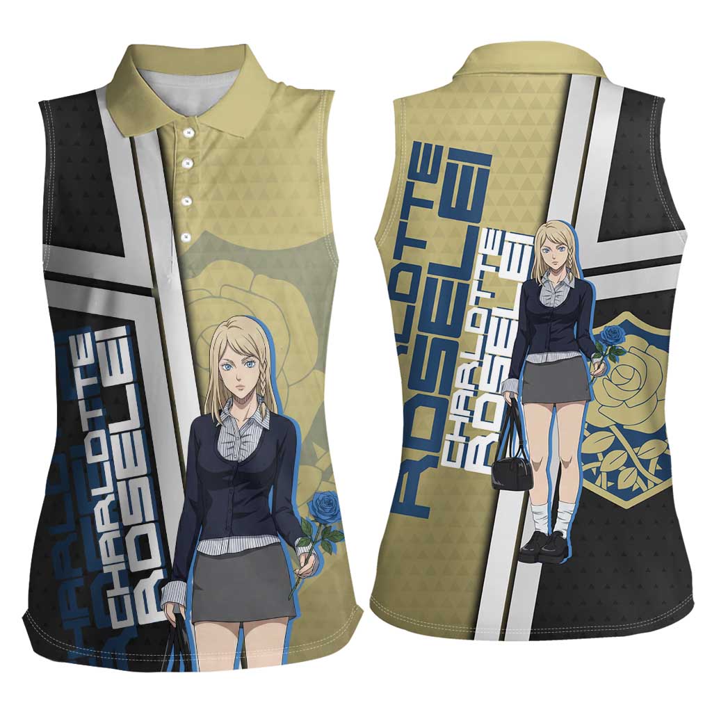 Black Clover Charlotte Roselei Women Sleeveless Polo Shirt Anime Illustration Style