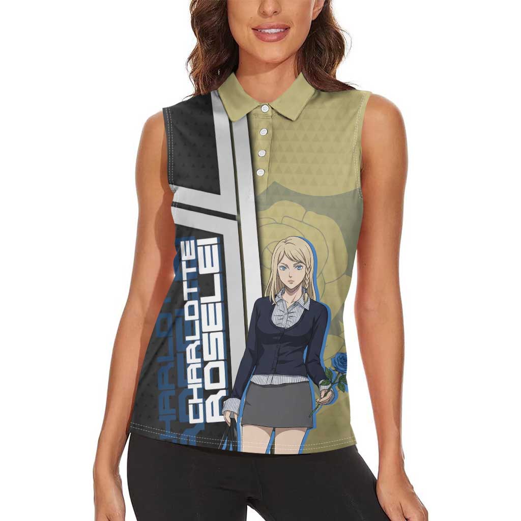 Black Clover Charlotte Roselei Women Sleeveless Polo Shirt Anime Illustration Style