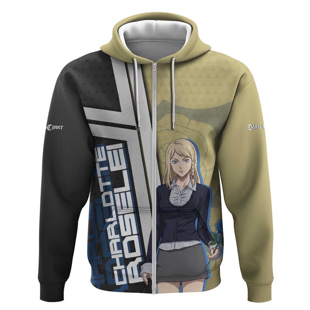 Black Clover Charlotte Roselei Zip Hoodie Anime Illustration Style
