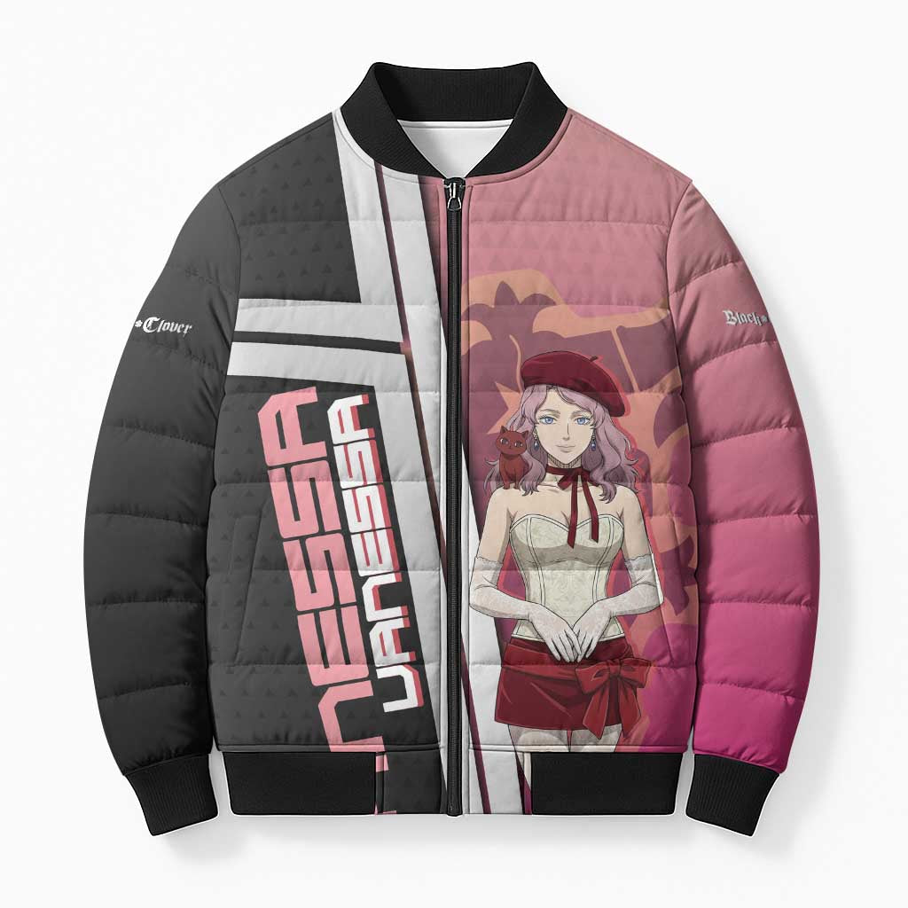 Black Clover Vanessa Enoteca Bomber Puffer Jacket Anime Illustration Style