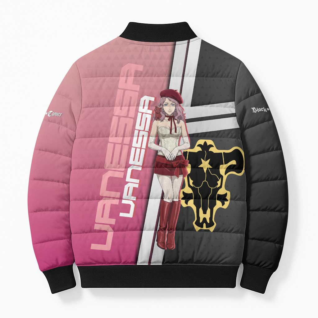 Black Clover Vanessa Enoteca Bomber Puffer Jacket Anime Illustration Style