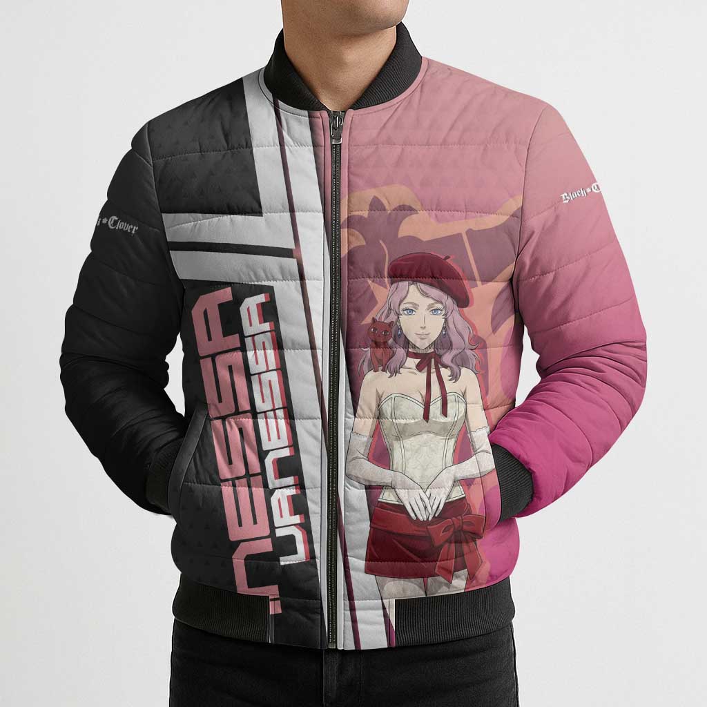 Black Clover Vanessa Enoteca Bomber Puffer Jacket Anime Illustration Style