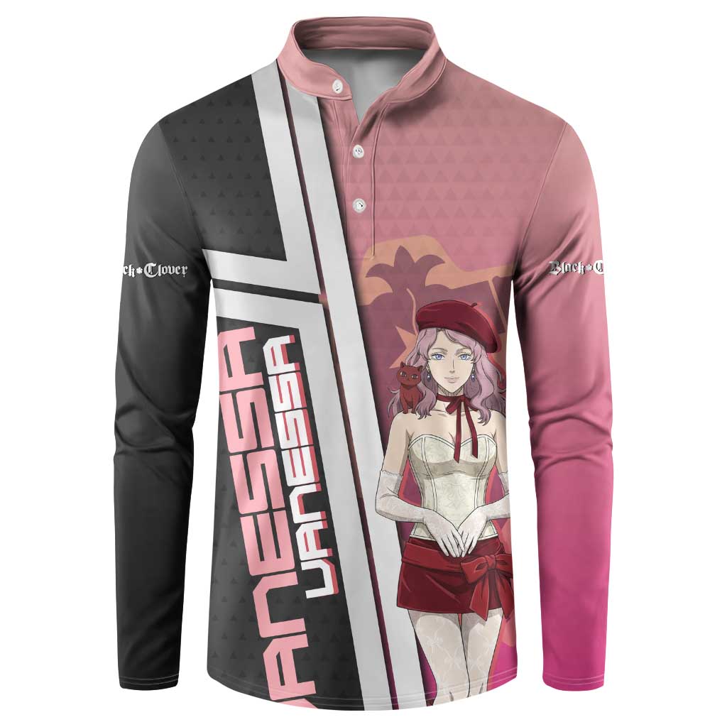 Black Clover Vanessa Enoteca Button Sweatshirt Anime Illustration Style