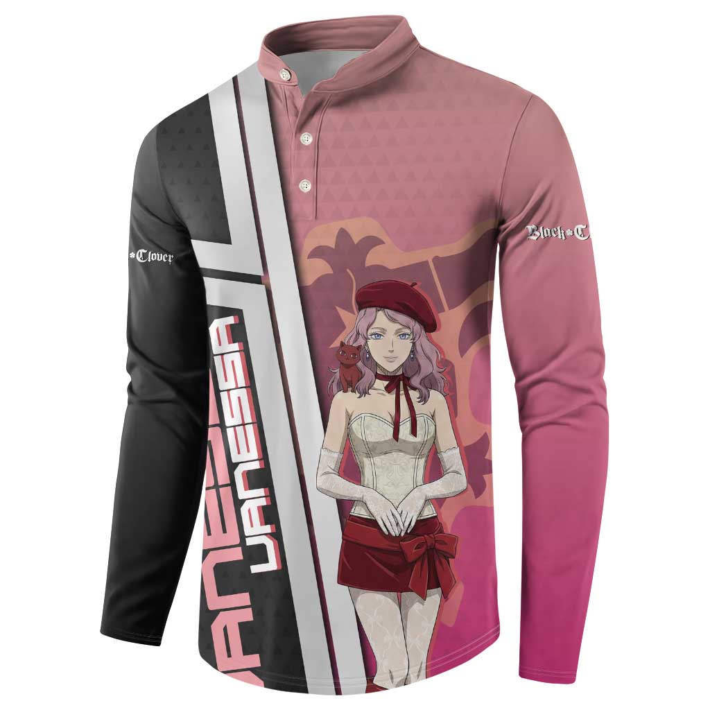 Black Clover Vanessa Enoteca Button Sweatshirt Anime Illustration Style