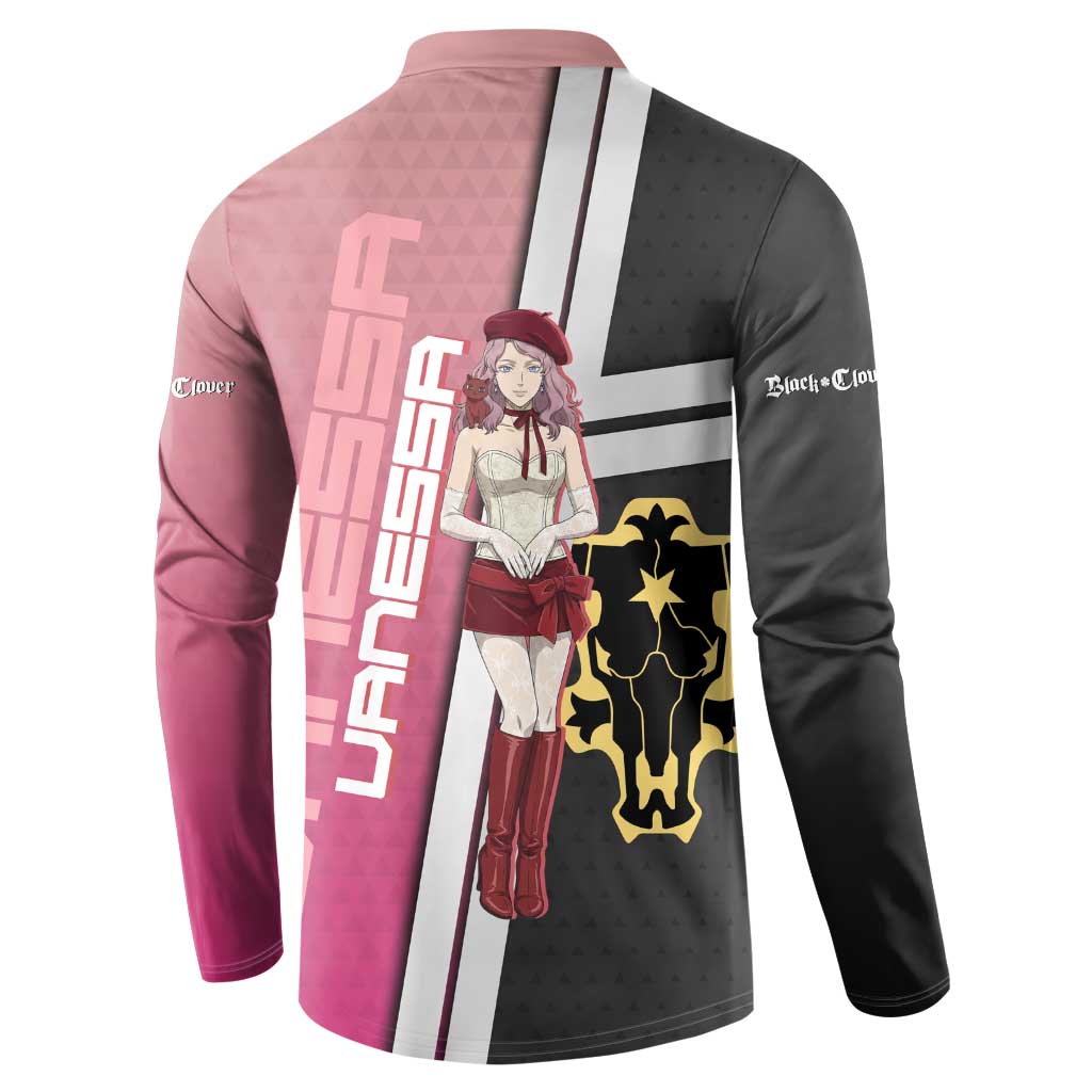 Black Clover Vanessa Enoteca Button Sweatshirt Anime Illustration Style
