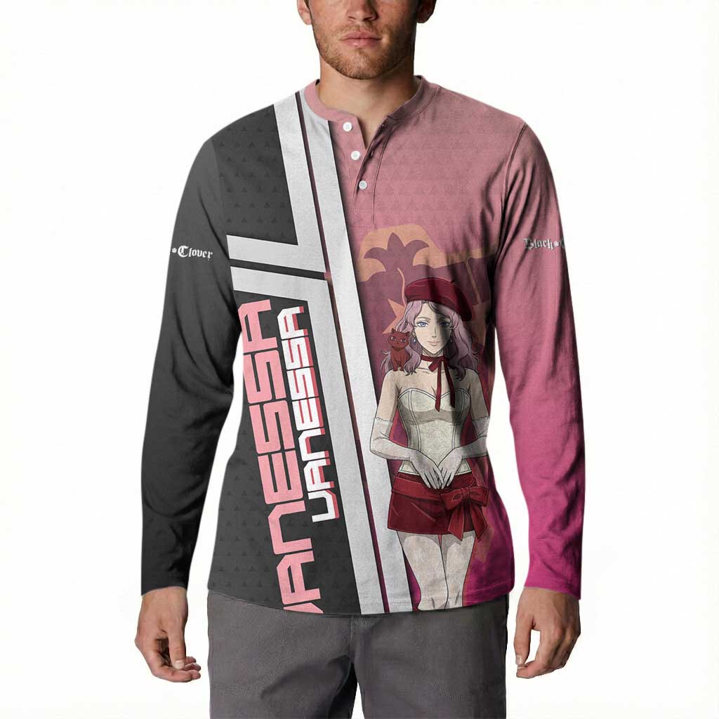 Black Clover Vanessa Enoteca Button Sweatshirt Anime Illustration Style