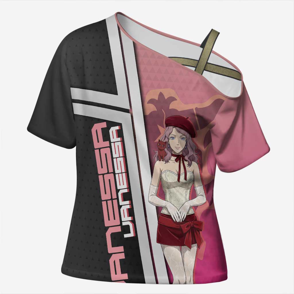 Black Clover Vanessa Enoteca Cross Shoulder Shirt Anime Illustration Style