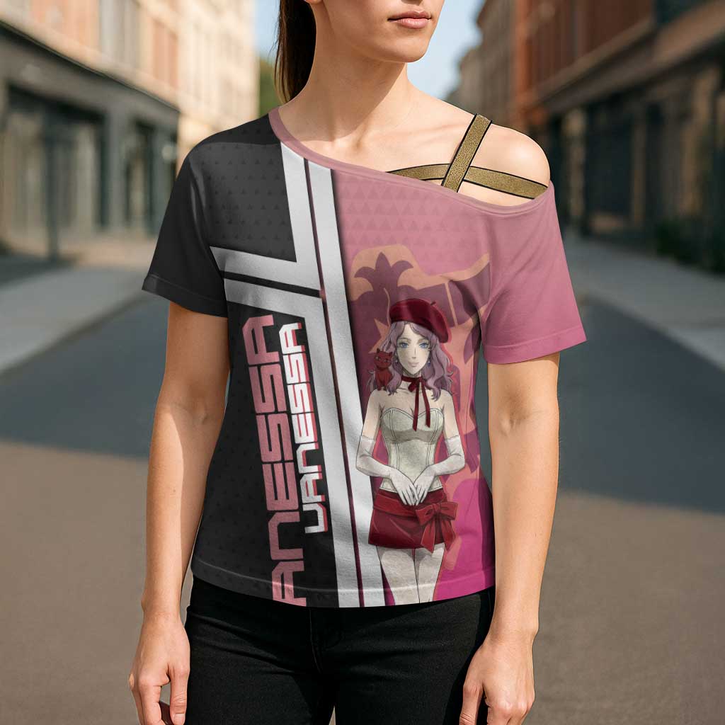 Black Clover Vanessa Enoteca Cross Shoulder Shirt Anime Illustration Style