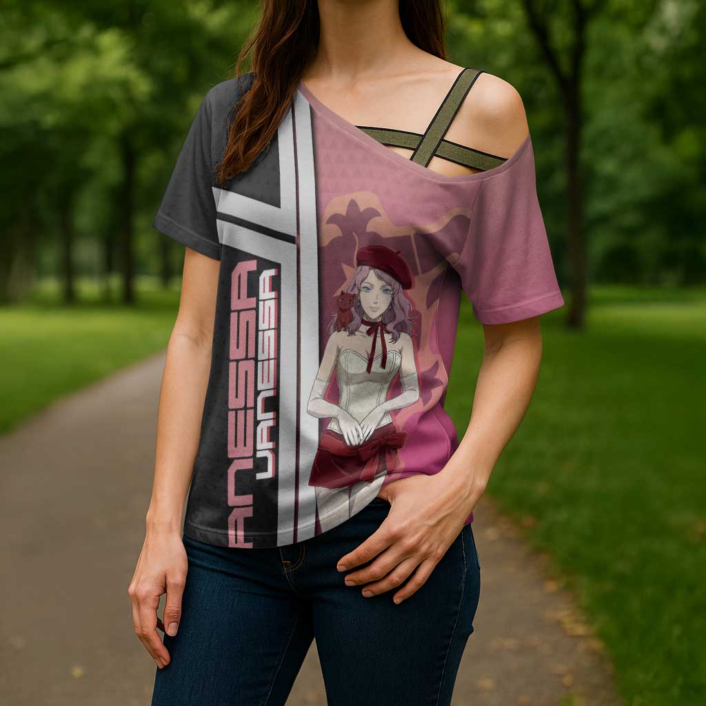 Black Clover Vanessa Enoteca Cross Shoulder Shirt Anime Illustration Style