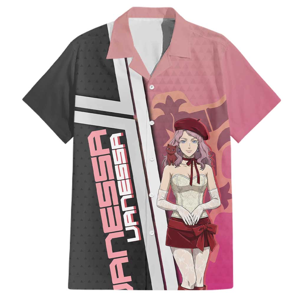 Black Clover Vanessa Enoteca Family Matching Off Shoulder Maxi Dress and Hawaiian Shirt Anime Illustration Style
