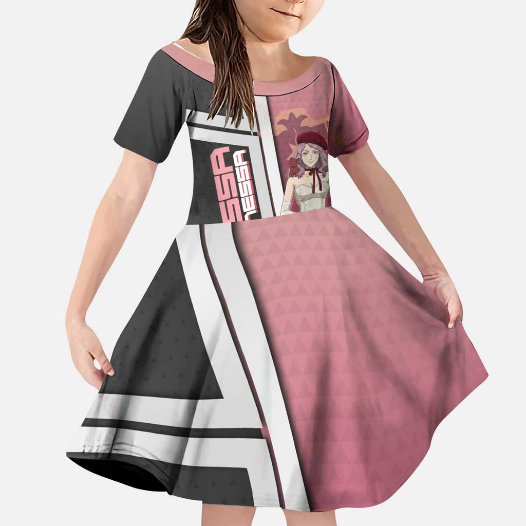 Black Clover Vanessa Enoteca Kid Short Sleeve Dress Anime Illustration Style
