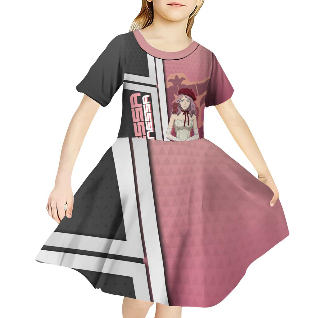 Black Clover Vanessa Enoteca Kid Short Sleeve Dress Anime Illustration Style