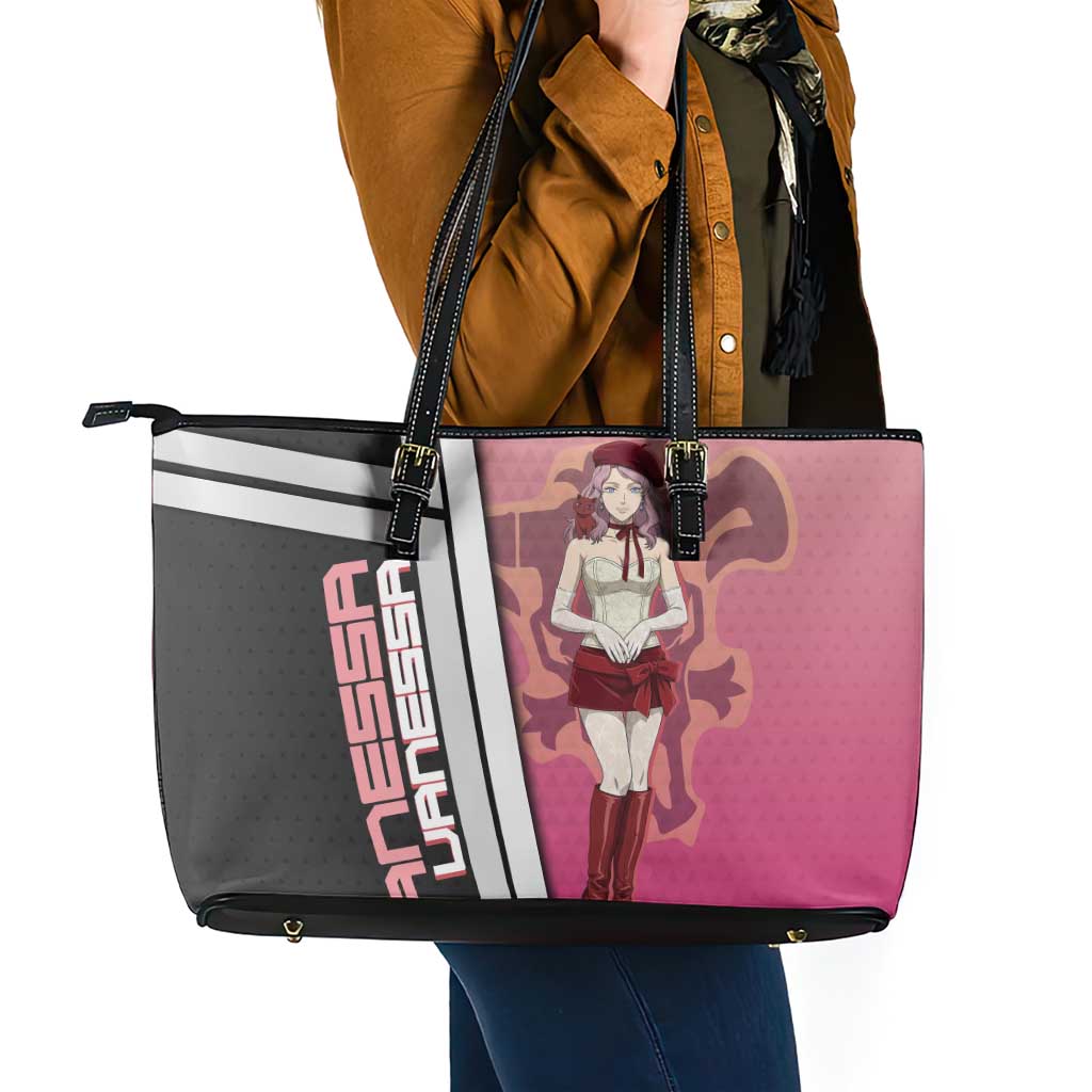 Black Clover Vanessa Enoteca Leather Tote Bag Anime Illustration Style