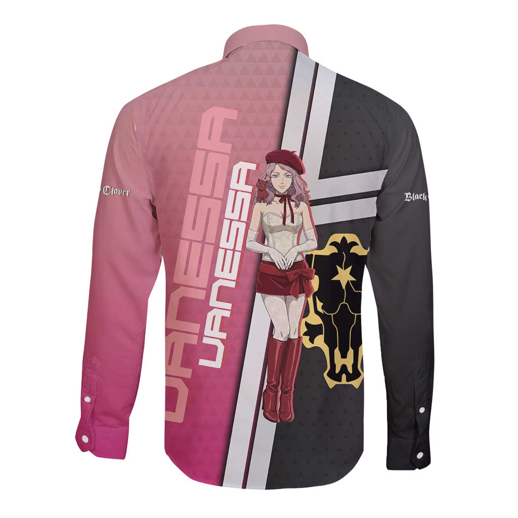 Black Clover Vanessa Enoteca Long Sleeve Button Shirt Anime Illustration Style