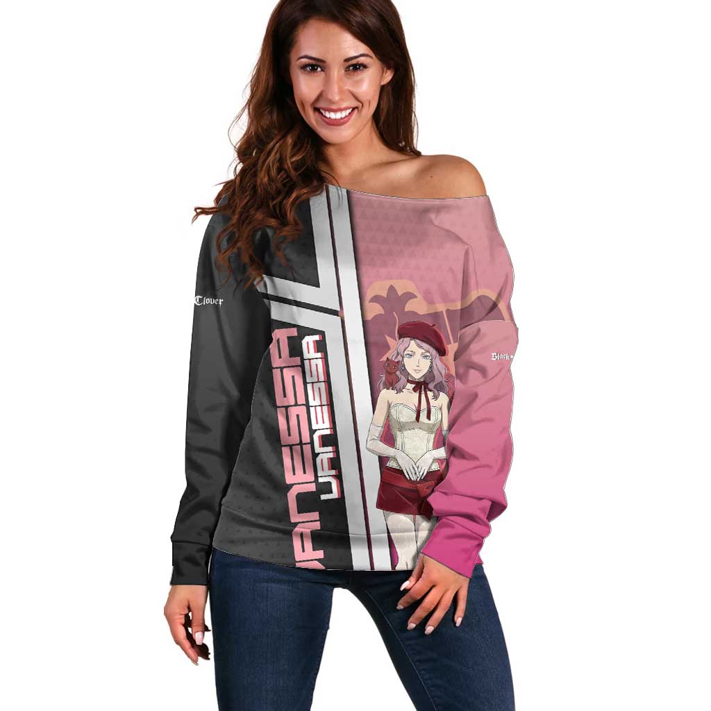 Black Clover Vanessa Enoteca Off Shoulder Sweater Anime Illustration Style