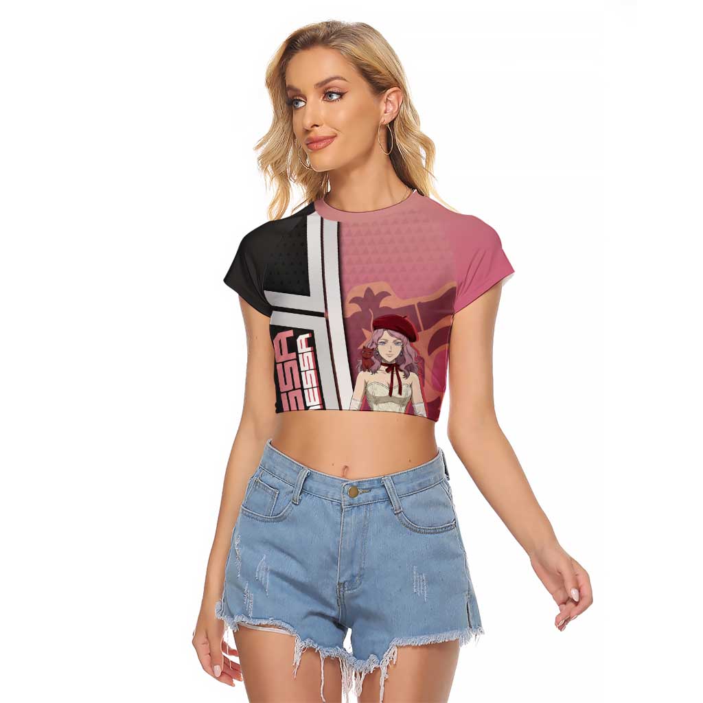 Black Clover Vanessa Enoteca Raglan Cropped T Shirt Anime Illustration Style