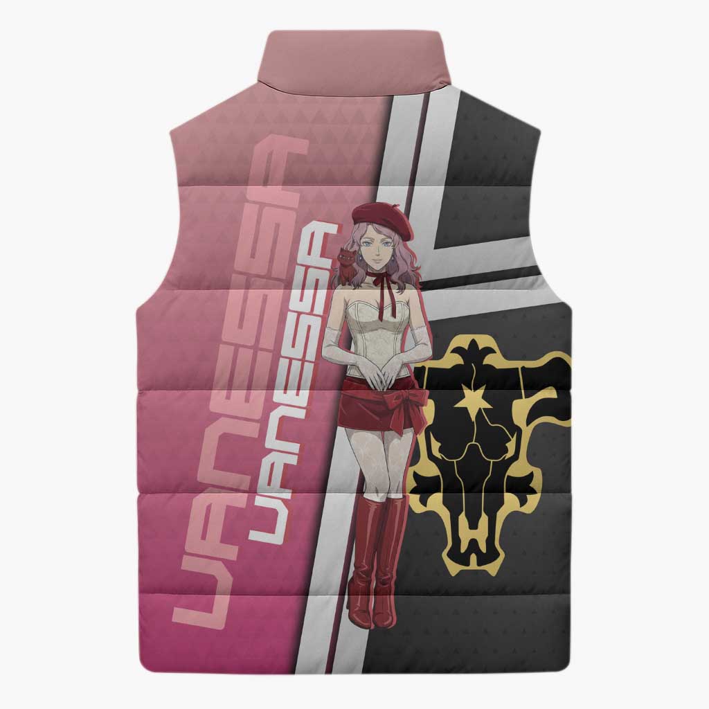 Black Clover Vanessa Enoteca Sleeveless Puffer Jacket Anime Illustration Style