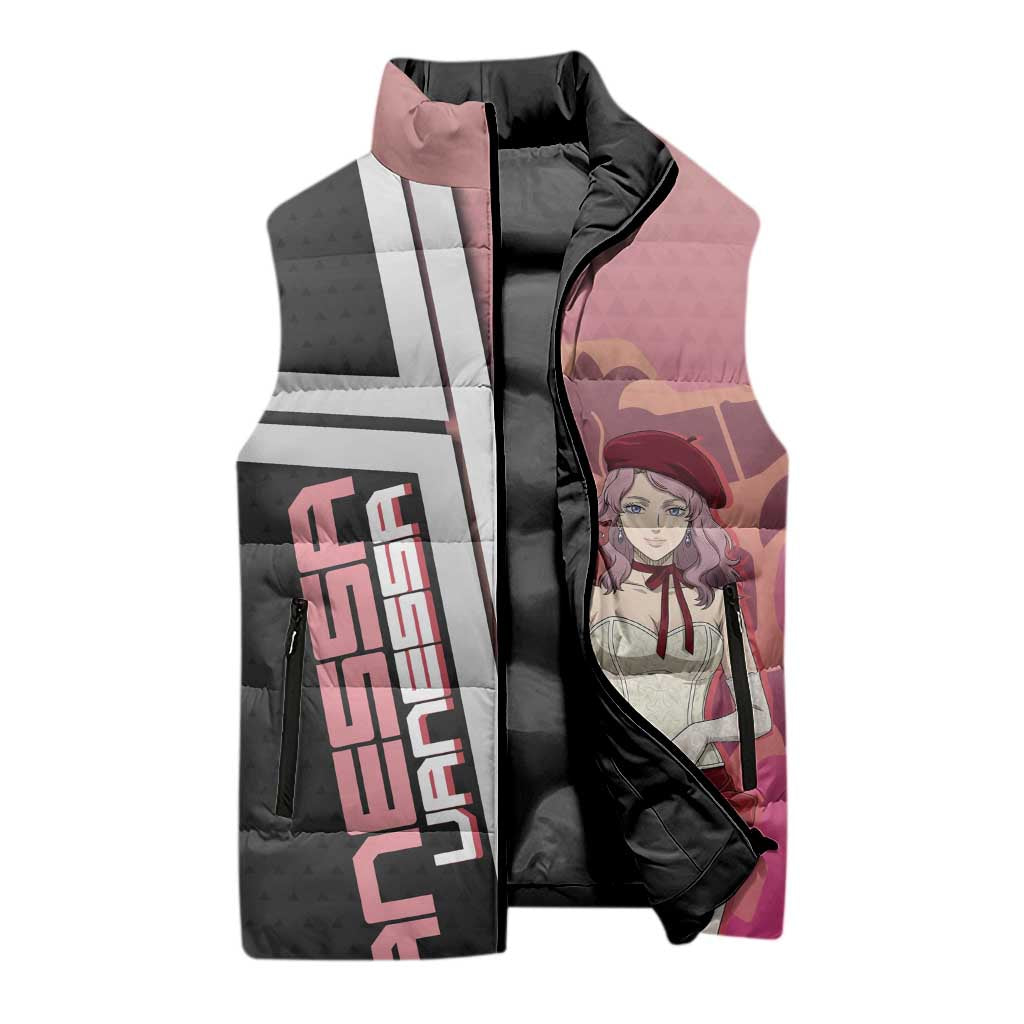 Black Clover Vanessa Enoteca Sleeveless Puffer Jacket Anime Illustration Style