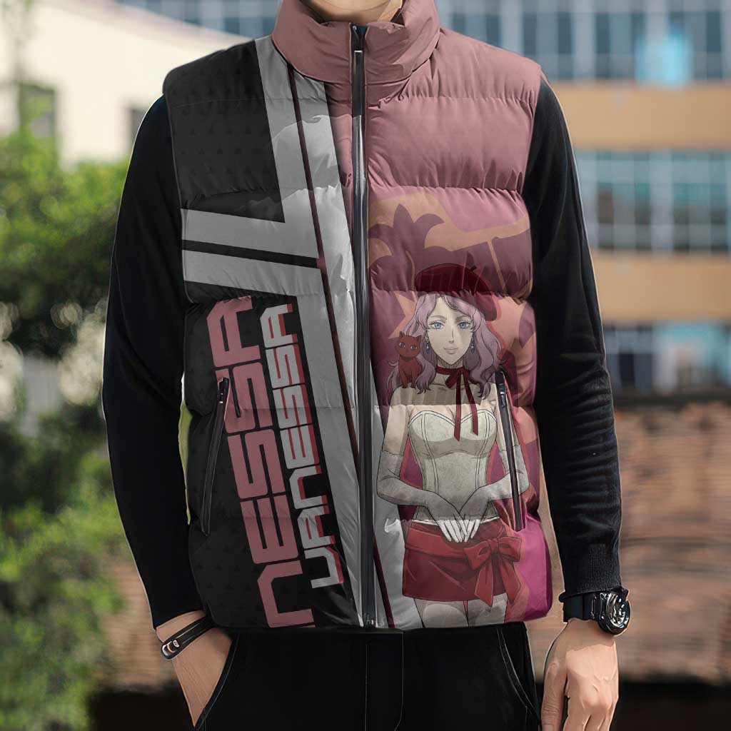 Black Clover Vanessa Enoteca Sleeveless Puffer Jacket Anime Illustration Style