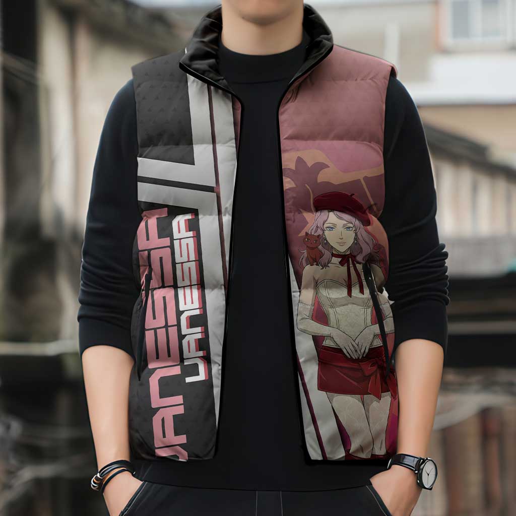 Black Clover Vanessa Enoteca Sleeveless Puffer Jacket Anime Illustration Style