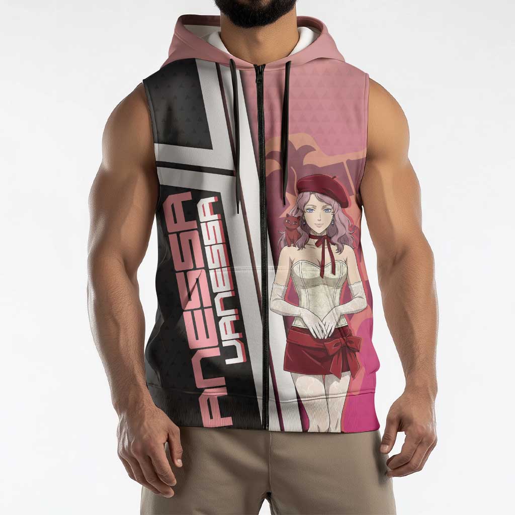 Black Clover Vanessa Enoteca Sleeveless Zip Hoodie Anime Illustration Style