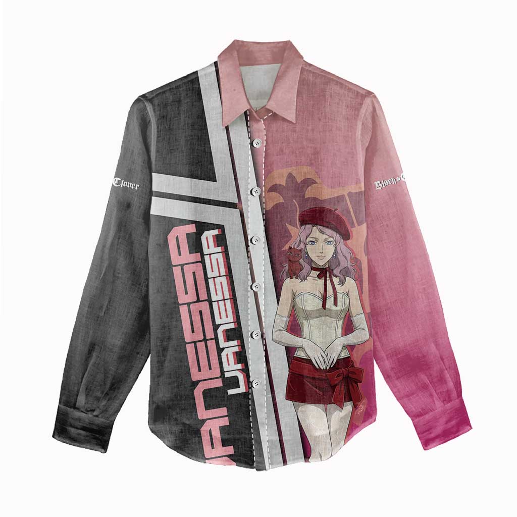 Black Clover Vanessa Enoteca Women Casual Shirt Anime Illustration Style