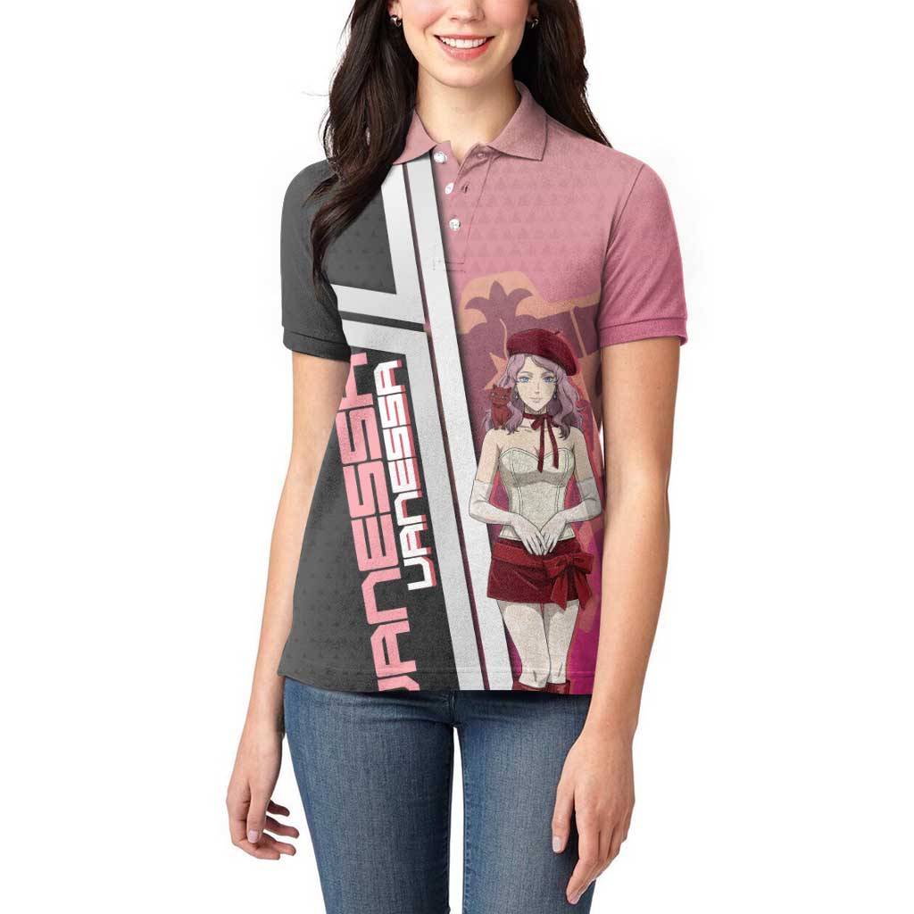 Black Clover Vanessa Enoteca Women Polo Shirt Anime Illustration Style