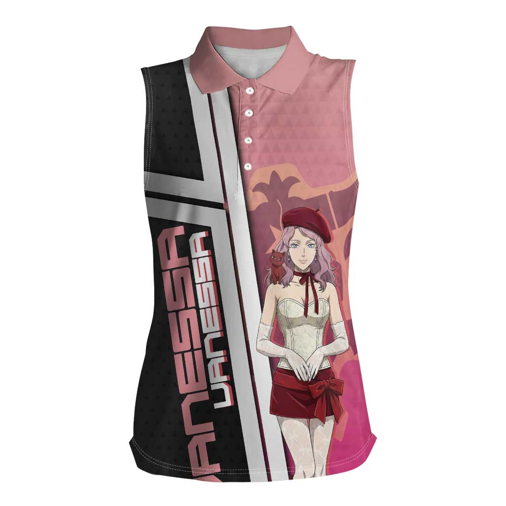 Black Clover Vanessa Enoteca Women Sleeveless Polo Shirt Anime Illustration Style