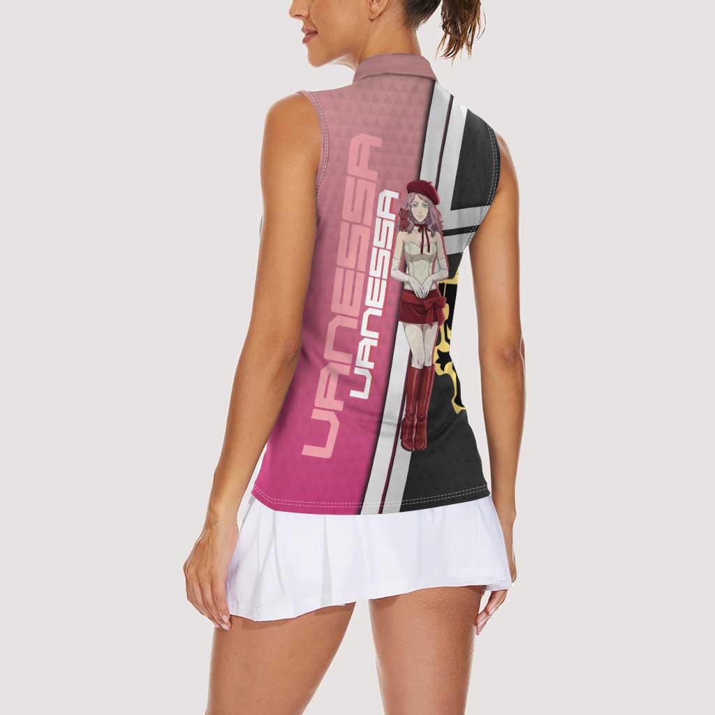 Black Clover Vanessa Enoteca Women Sleeveless Polo Shirt Anime Illustration Style