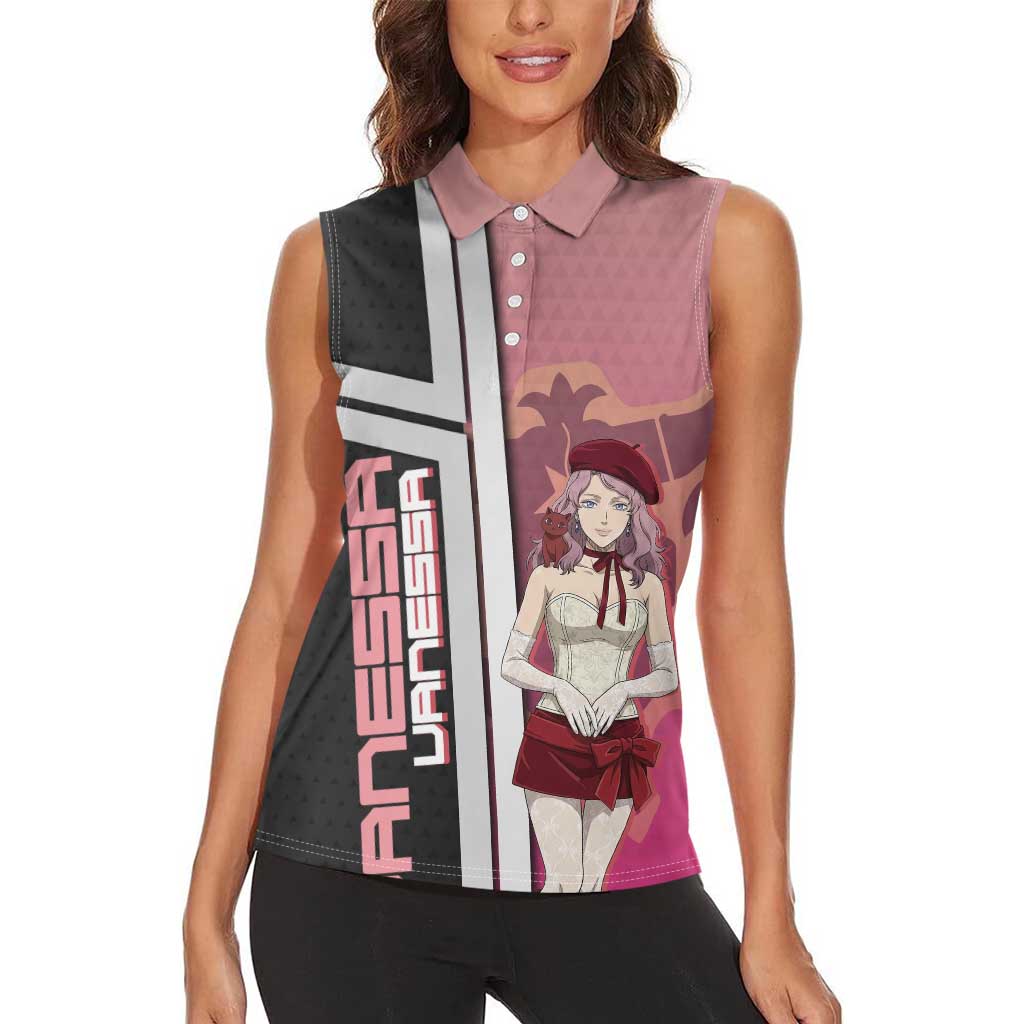 Black Clover Vanessa Enoteca Women Sleeveless Polo Shirt Anime Illustration Style