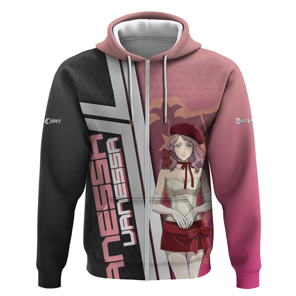 Black Clover Vanessa Enoteca Zip Hoodie Anime Illustration Style
