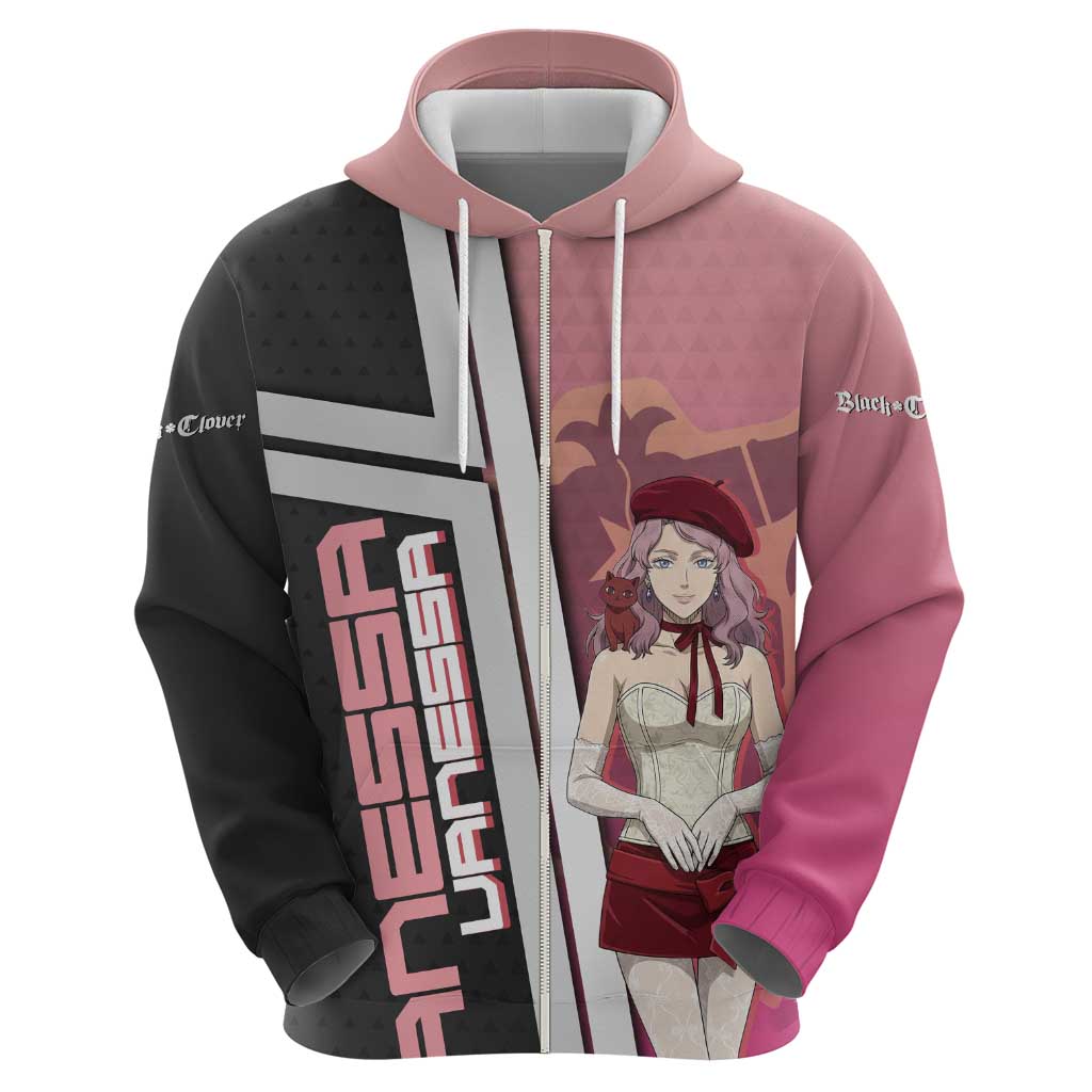 Black Clover Vanessa Enoteca Zip Hoodie Anime Illustration Style