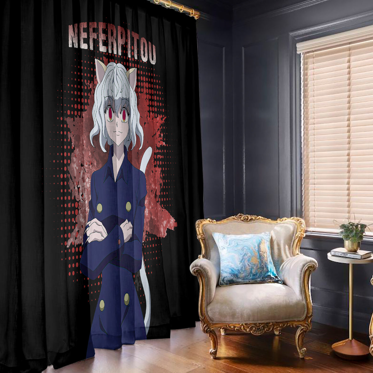 Neferpitou Hunter X Hunter Window Curtain Anime Style