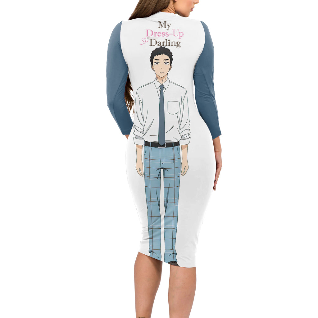 Wakana Gojo My Dress Up Darling Long Sleeve Bodycon Dress Anime Style