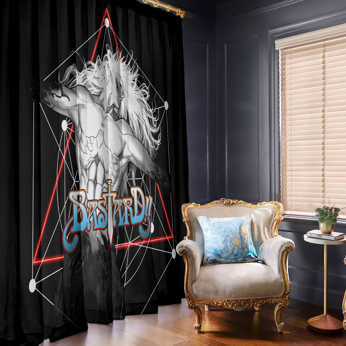 Dark Schneider Basrard Window Curtain Anime Style