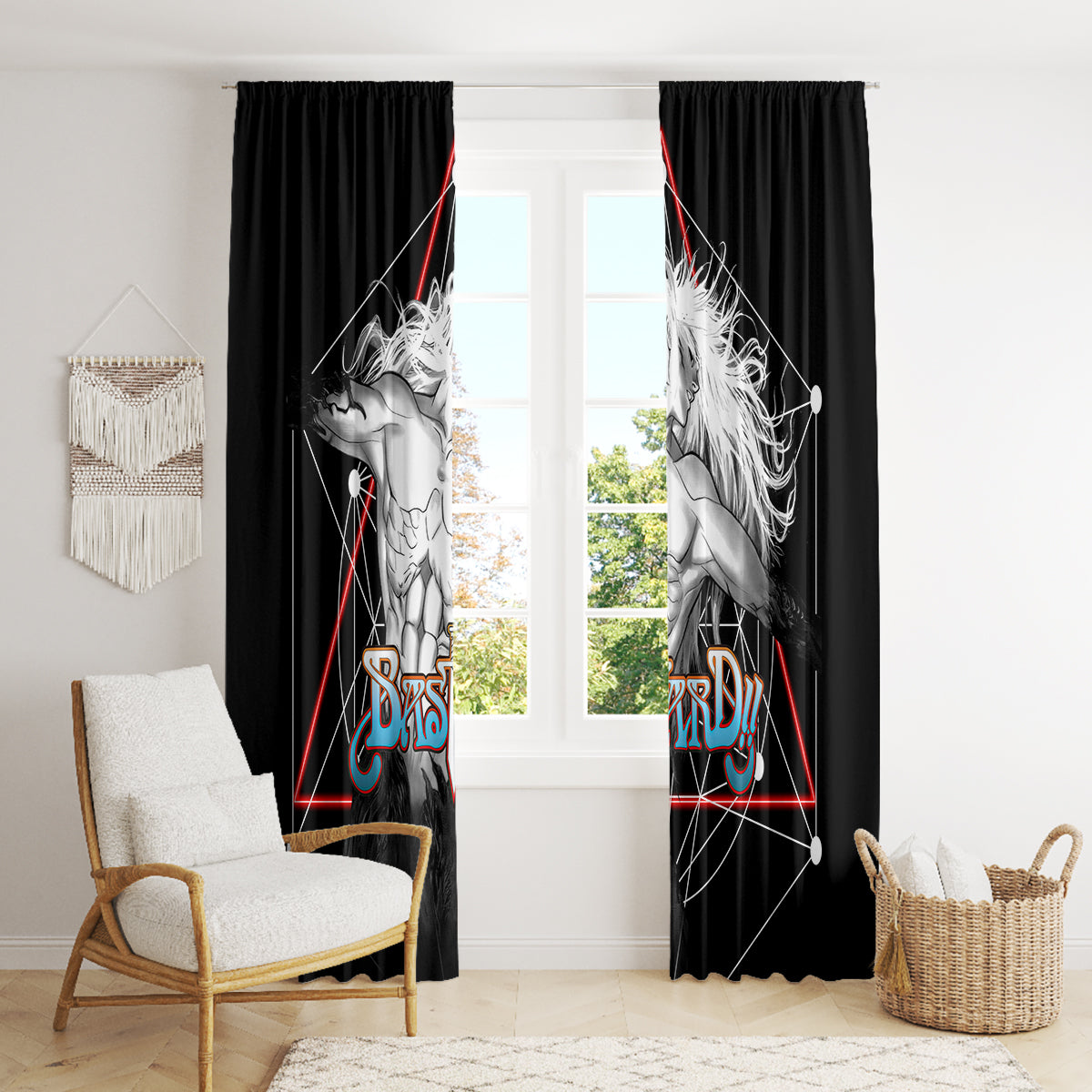 Dark Schneider Basrard Window Curtain Anime Style