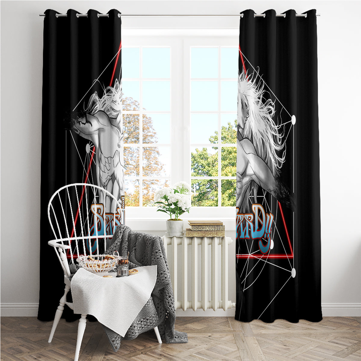 Dark Schneider Basrard Window Curtain Anime Style