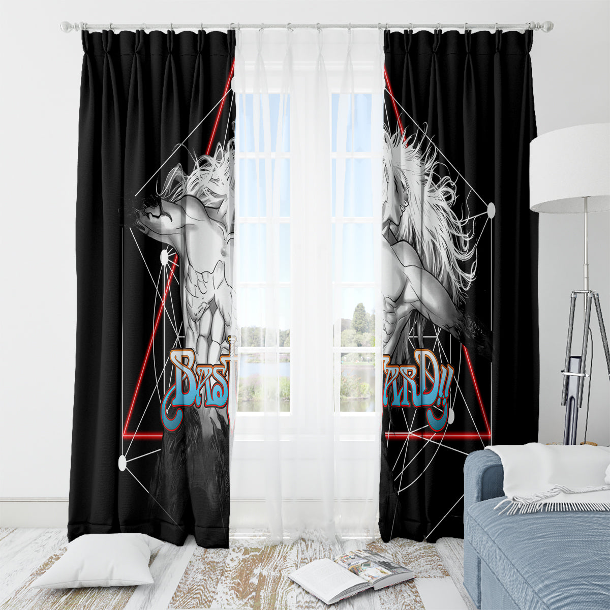 Dark Schneider Basrard Window Curtain Anime Style