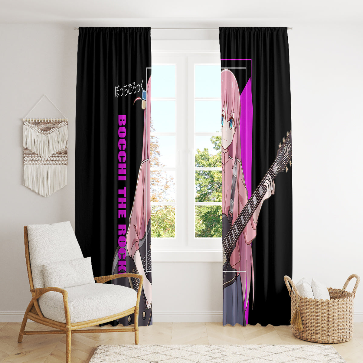 Hitori Gotoh Bochi The Rock! Window Curtain Anime Style