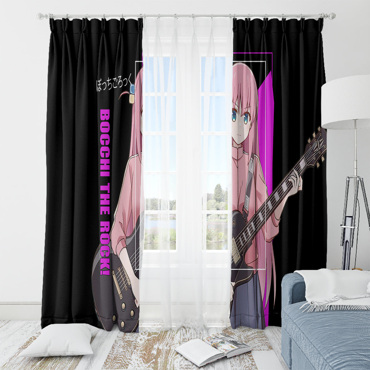 Hitori Gotoh Bochi The Rock! Window Curtain Anime Style