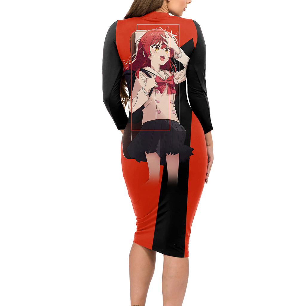 Ikuyo Kita Bochi The Rock! Long Sleeve Bodycon Dress Anime Style
