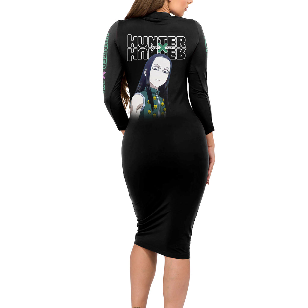 Illumi Zoldyck Hunter X Hunter Long Sleeve Bodycon Dress Anime Style