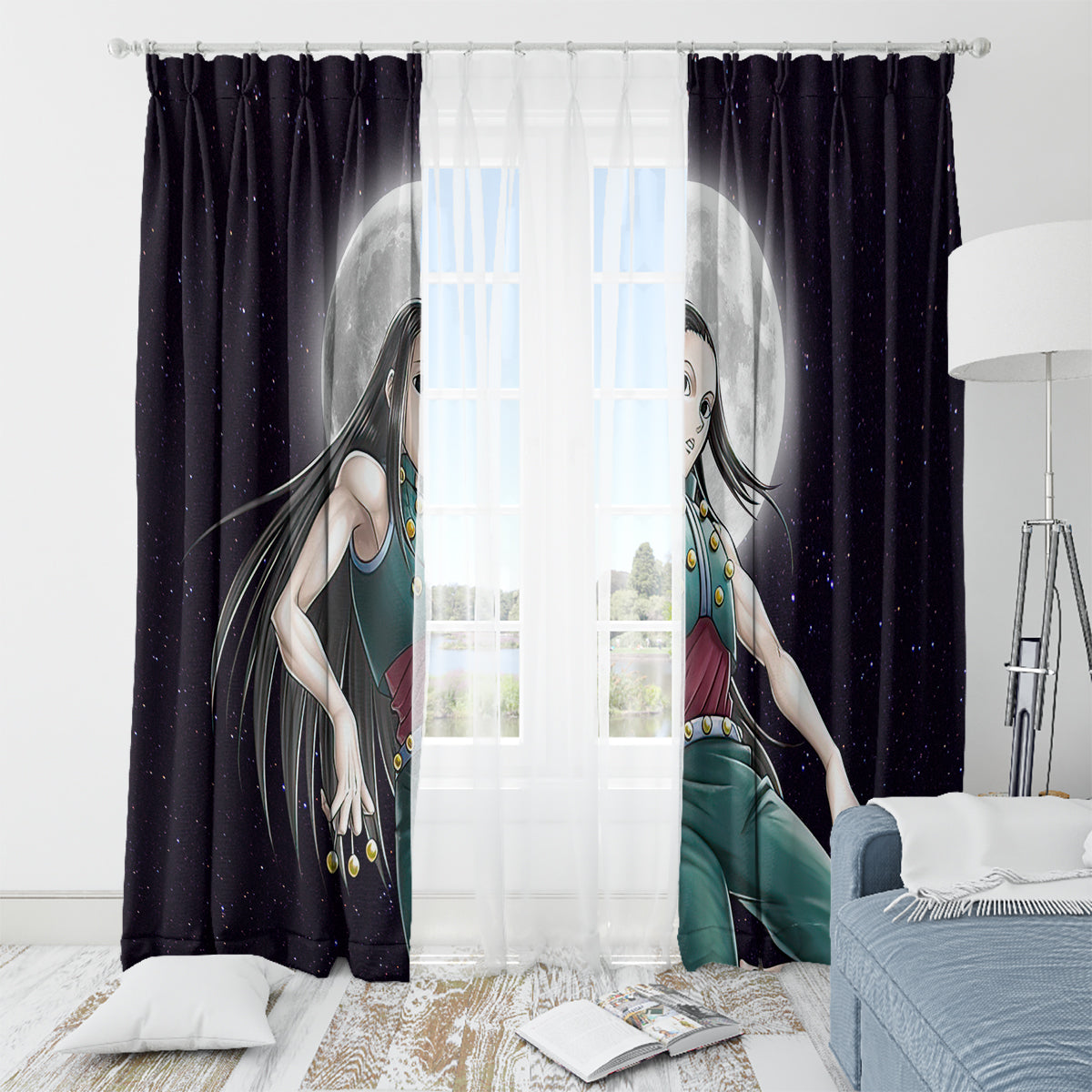 Illumi Zoldyck Phantom Troupe Hunter X Hunter Window Curtain Anime Style