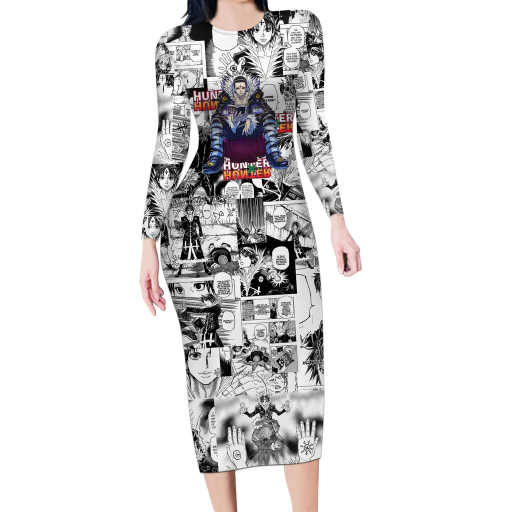 Chrollo Lucilfer Hunter X Hunter Long Sleeve Bodycon Dress Manga Mix Anime Style